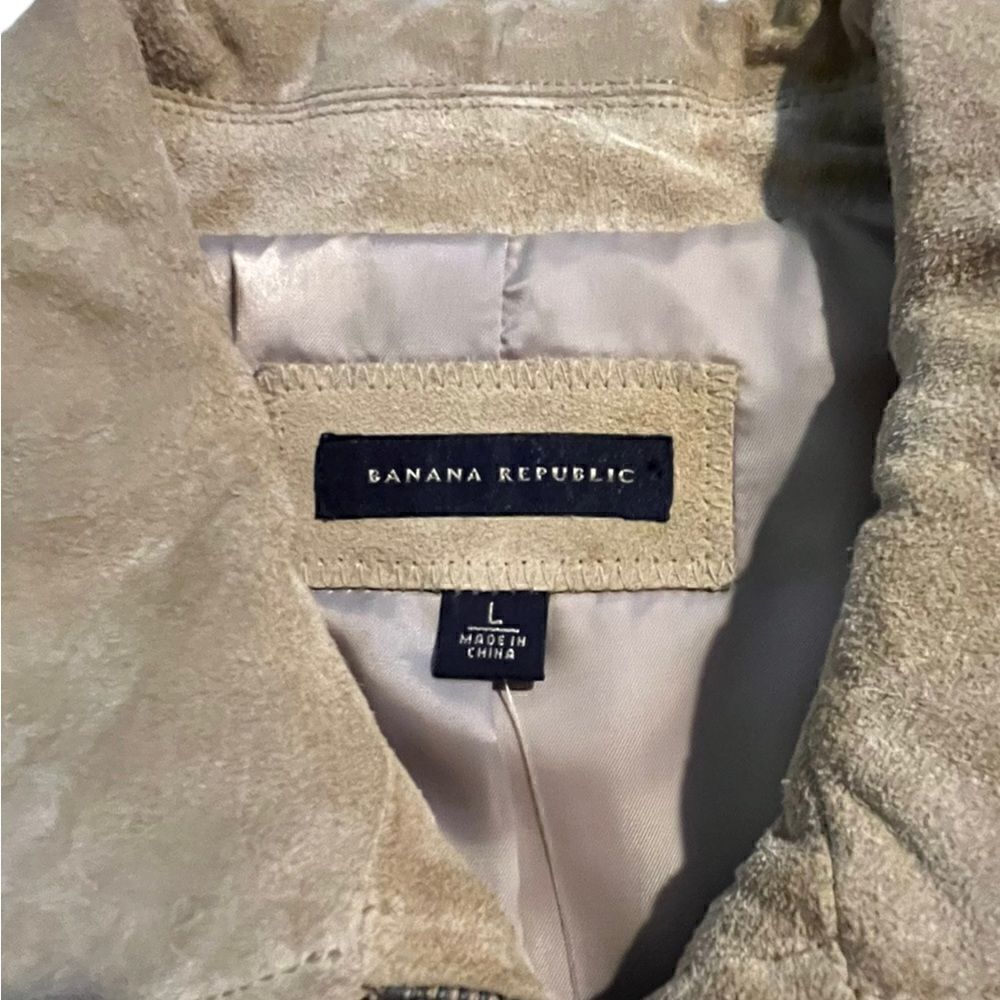 Men's Banana Republic Camel Suede Front Zip Jacket New With Tags Size Large - Picture 5 of 13